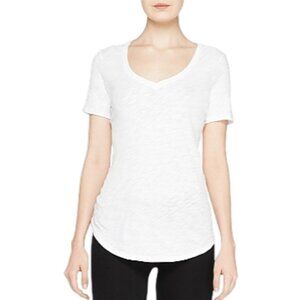 90$ ATM Anthony Thomas Melillo Slub Jersey Classic V-Neck Tee Top Size L White